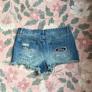 Forever 21 Blue Distressed Jean Shorts